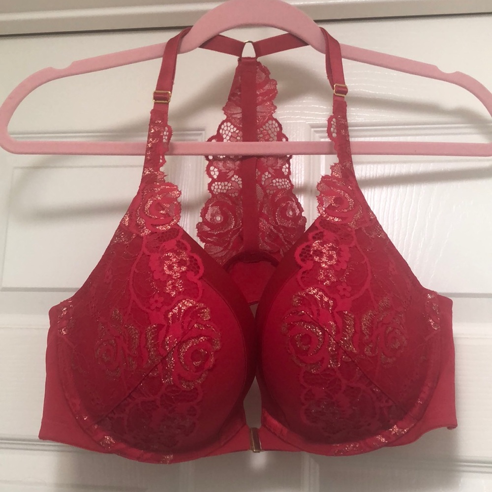 Red Lace Razor Back Bra